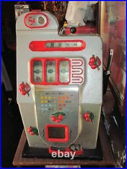 1946 Mills 5 Cent Black Cherry Antique Slot Machine