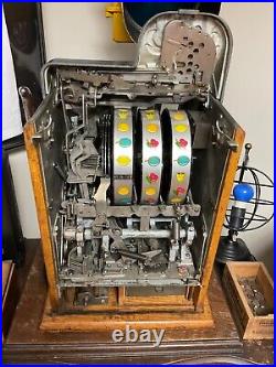 1946 Mills Extra Bell Aikens Aitkens Nickel 5 Cent Slot Machine with Books VIDEO