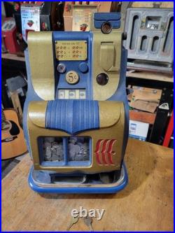 1947 5 Cent Mills Hashmark Qt Slot Machine Original Paint