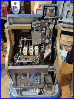 1947 5 Cent Mills Hashmark Qt Slot Machine Original Paint