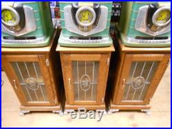 1947 MILLS HI-TOP TOKEN BELL 5c-10c-25c SLOT MACHINES WITH STANDS