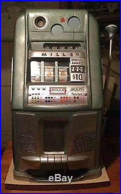 1948 MILLS 5 Cent Hi-Top Bell-O-Matic Slot Machine Unrestored Works Great
