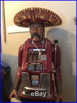 1948 Original One Mills Jewel Bell Harris Mexican Bandito Statue Slot Machine