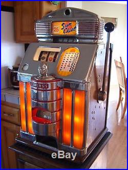 1949 Jennings'Sun Chief' Slot Machine Orange Light Up