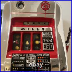 1950 MILLS Fully Restored 25 Cent Slot Machine