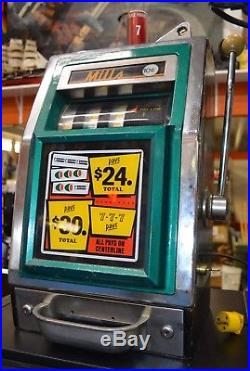 1950's 1960's Vintage Mills 10 Cent Dime Slot Machine Working Mancave Casino