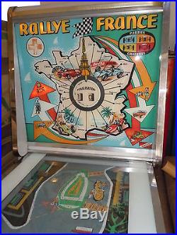 1960's EM Driving Game Rallye France Coin-Op Penny Arcade Rare1 Franc Rally Game