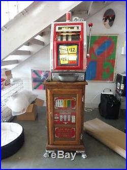 1960's Mills Nickel Slot Machine With Lit Interior Sold As Is Semi Working