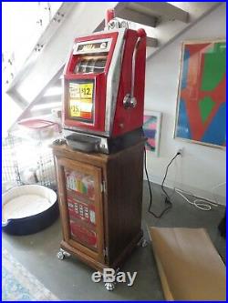 1960's Mills Nickel Slot Machine With Lit Interior Sold As Is Semi Working