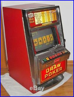 1985 Games of Nevada 1 To 5 Quarter Lighted Video Draw Poker Machine-FULLY WORKS