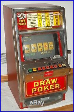 1985 Games of Nevada 1 To 5 Quarter Lighted Video Draw Poker Machine-FULLY WORKS