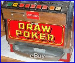 1985 Games of Nevada 1 To 5 Quarter Lighted Video Draw Poker Machine-FULLY WORKS