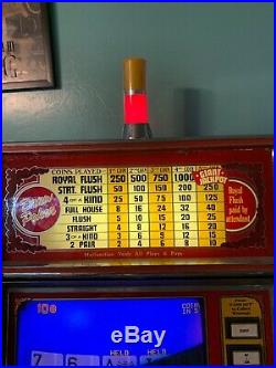1985 IGT 10 Cent Lighted Video Draw Poker Machine-FULLY WORKS 1 To 5 Coins