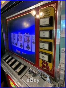 1985 IGT 10 Cent Lighted Video Draw Poker Machine-FULLY WORKS 1 To 5 Coins