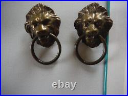 2 Rare Brass Lion Head Castings for a International One Wheeler Slot Machine