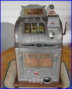 25 Cent Early Mills Slot Machine With Working Skill Stops