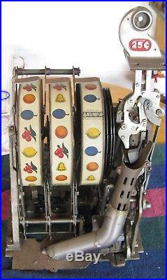 25 Cent Early Mills Slot Machine With Working Skill Stops