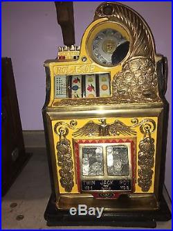 25 Cent Watling Rol-A-Top Antique Slot Machine with RARE Skill Stop Feature