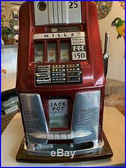 25 Cents Vintage Mills Slot Machine Truly A Well Cared For Machine