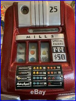 25 Cents Vintage Mills Slot Machine Truly A Well Cared For Machine