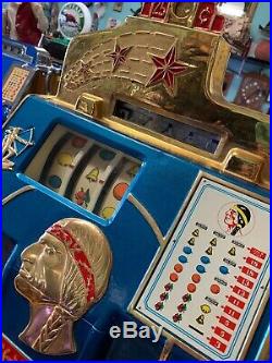 25 cent 2 Bit Jennings Star 1930s Antique Slot Machine Rare Find. Works Great