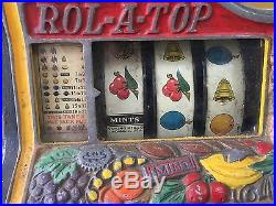 25c Watling Rol-A-Top Bird of Paradise Slot Machine Skill Stop Gold Award Mints