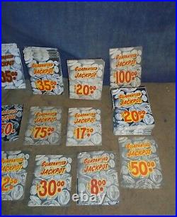 300+ antique slot machine guaranteed jackpot cards in various denominations