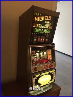 5 Cent Bally Slot Machine You Play Nickels and You get Paid In Eisenhower Dollar
