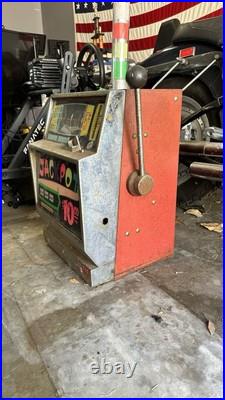 5 Cent Space Jet Bell Light Up Slot Machine Vintage