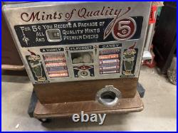 5¢ Jennings Mints Of Quality Slot Machine WithMint Vendor Read Our Description