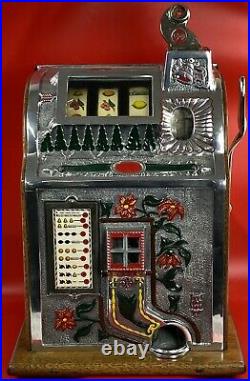 5 cent Mills Poinsettia Slot Machine (Collector Owned And Maintained)