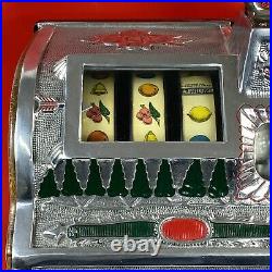 5 cent Mills Poinsettia Slot Machine (Collector Owned And Maintained)