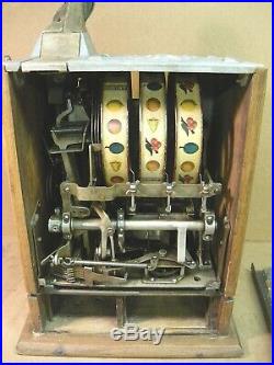 5c Antique Slot Machine 1920s Mills Operator Bell with Pace Jackpot Conversion