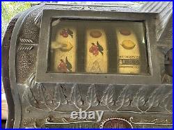 5c Mills Poinsettia 3-reel Mechanical Slot Machine Orig Vintage Coin Op Casino