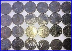 65 Vintage 1970's 1990's slot machine coins from various casinos