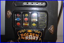 (AA-10976, C3) ANTIQUE GOLDEN NUGGET 25 Cent, SLOT MACHINE, ORIGINAL, BEAUTIFUL