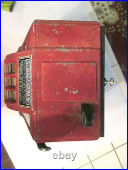ANTIQUE 1930'S SPARKS 5 CENT Simulator Vending Gumball Cigarette SLOT MACHINE