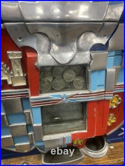 ANTIQUE 1930s MiLLS Castle Front 5 Cent Nickel Slot Machine Coin Operated Sign