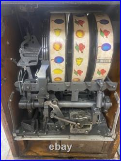 ANTIQUE 1930s MiLLS Castle Front 5 Cent Nickel Slot Machine Coin Operated Sign