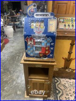 ANTIQUE 1930s MiLLS Castle Front 5 Cent Nickel Slot Machine Coin Operated Sign