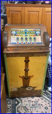 ANTIQUE 1930s MiLLS Castle Front 5 Cent Nickel Slot Machine Coin Operated Sign