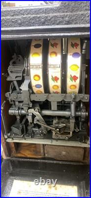 ANTIQUE 1930s MiLLS Castle Front 5 Cent Nickel Slot Machine Coin Operated Sign
