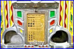 ANTIQUE 1930s PACE 5C FANCY FRONT COMET SLOT MACHINE WITH TWIN JACKPOT & Fortune