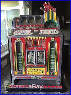 ANTIQUE VINTAGE PACE Blanche Comet 5 CENT Slot Machine Restored And In Ex Cond