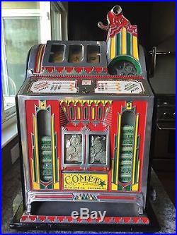 ANTIQUE VINTAGE PACE Blanche Comet 5 CENT Slot Machine Restored And In Ex Cond