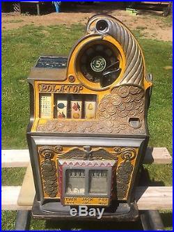 Antique Watling Rol A Top Coin Front 5 C/cent Twin Jack Pot Working Slot Machine
