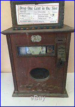 ANTIQUE one cent SLOT MACHINE complete MILLS NOVELTY CO. Chicago, Ill 1906