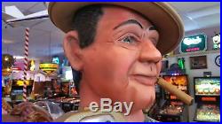 Al Capone Wood Carved Statue with Mills 10c Slot Machine by Dick De Long
