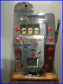 All Original Antique Mills 10 Cent Slot Machine Diamond Front Works Perfect