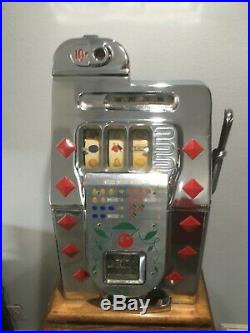 All Original Antique Mills 10 Cent Slot Machine Diamond Front Works Perfect